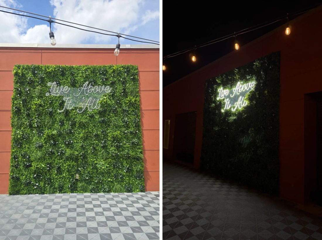 How an Artificial Green Wall Makes for a Perfect Sign Surface