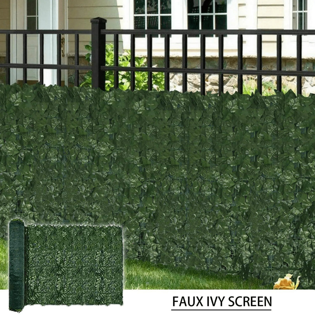 Ivy Privacy Fence Shade Cloth Backing 120×40in 33 SQ FT — featuring UV Resistant