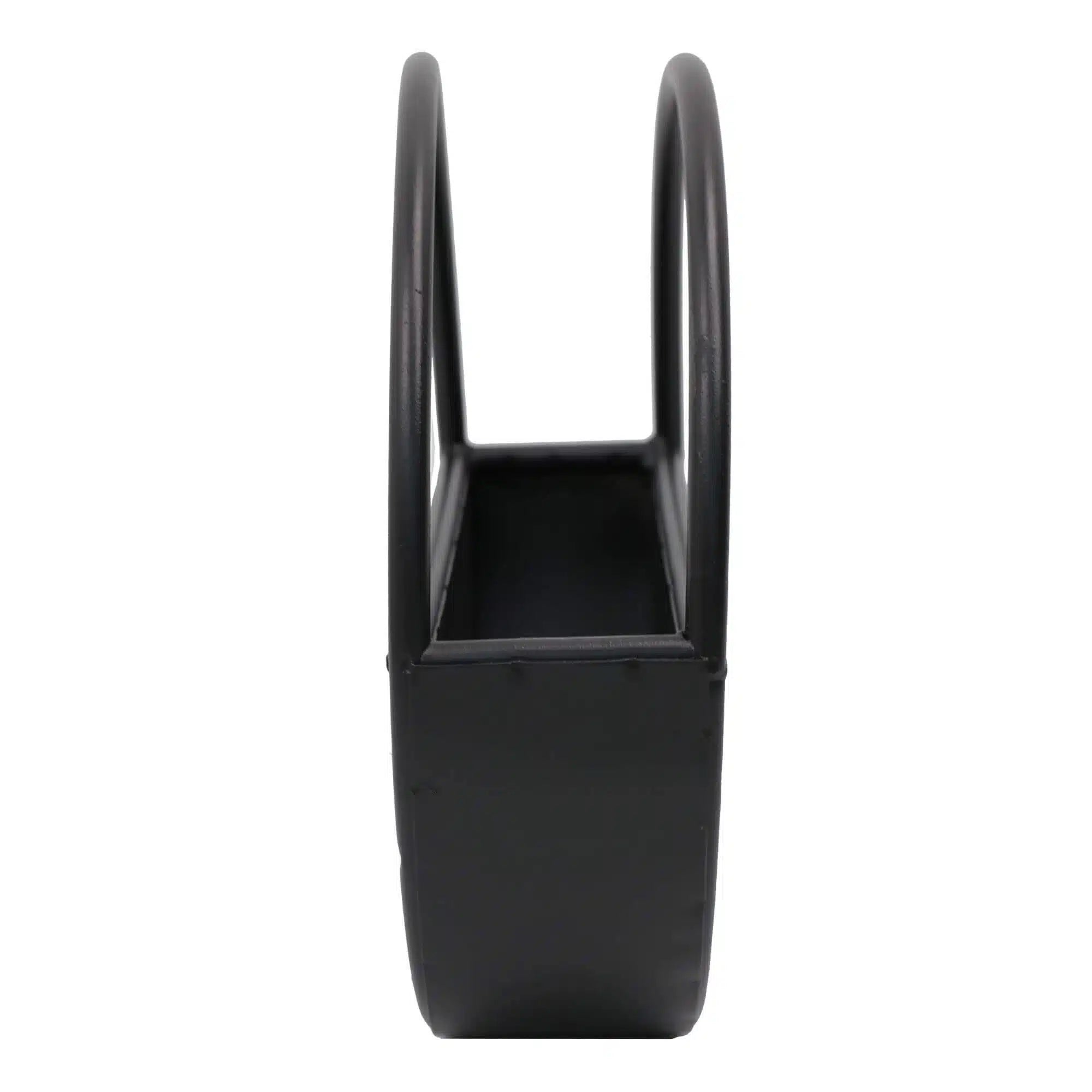 Floating Half Moon Metal Wall Planter – Onyx Black 35cm