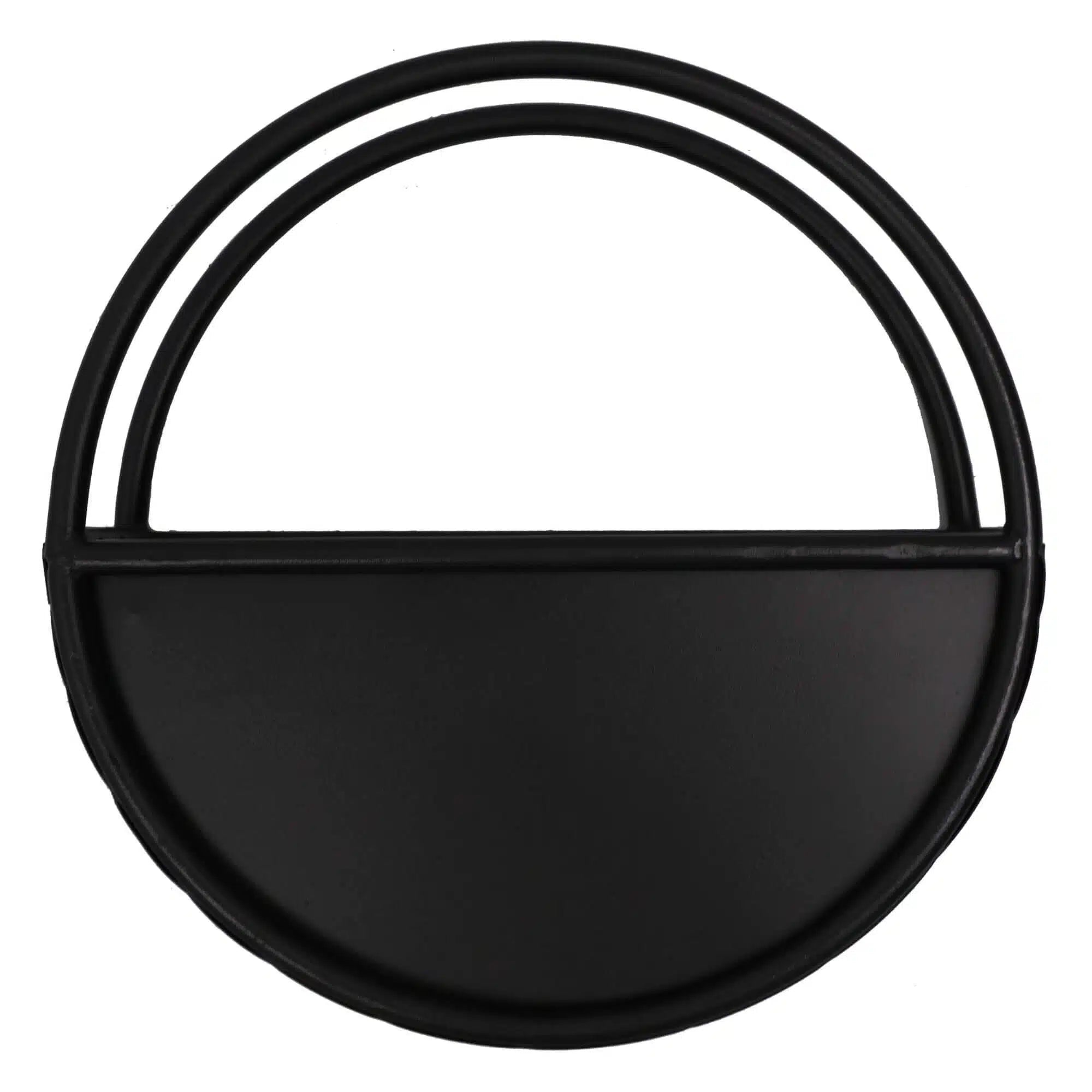 Floating Half Moon Metal Wall Planter – Onyx Black 35cm