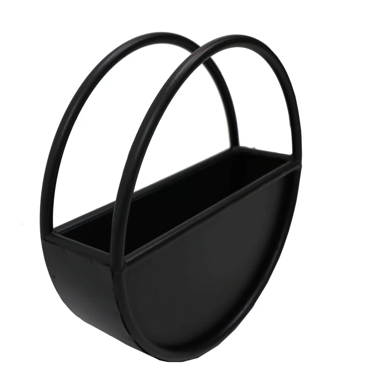 Floating Half Moon Metal Wall Planter – Onyx Black 45cm (Designer Plants USA) — view 4 of 7
