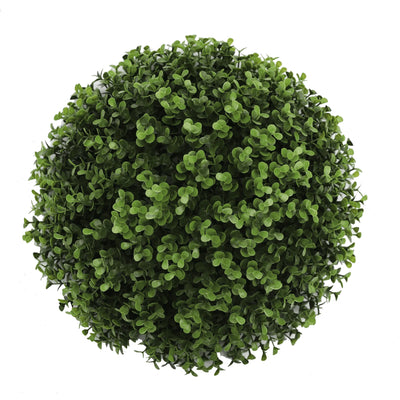 Natural Green Artificial Buxus Topiary Ball 11" Resistente a los rayos UV Juego de 2