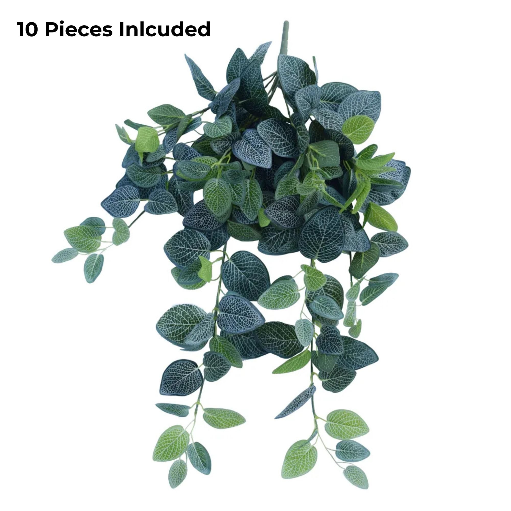 Artificial Veined Hanging Plant – 31.5" Lifelike Cascading Greenery (Set of 10)