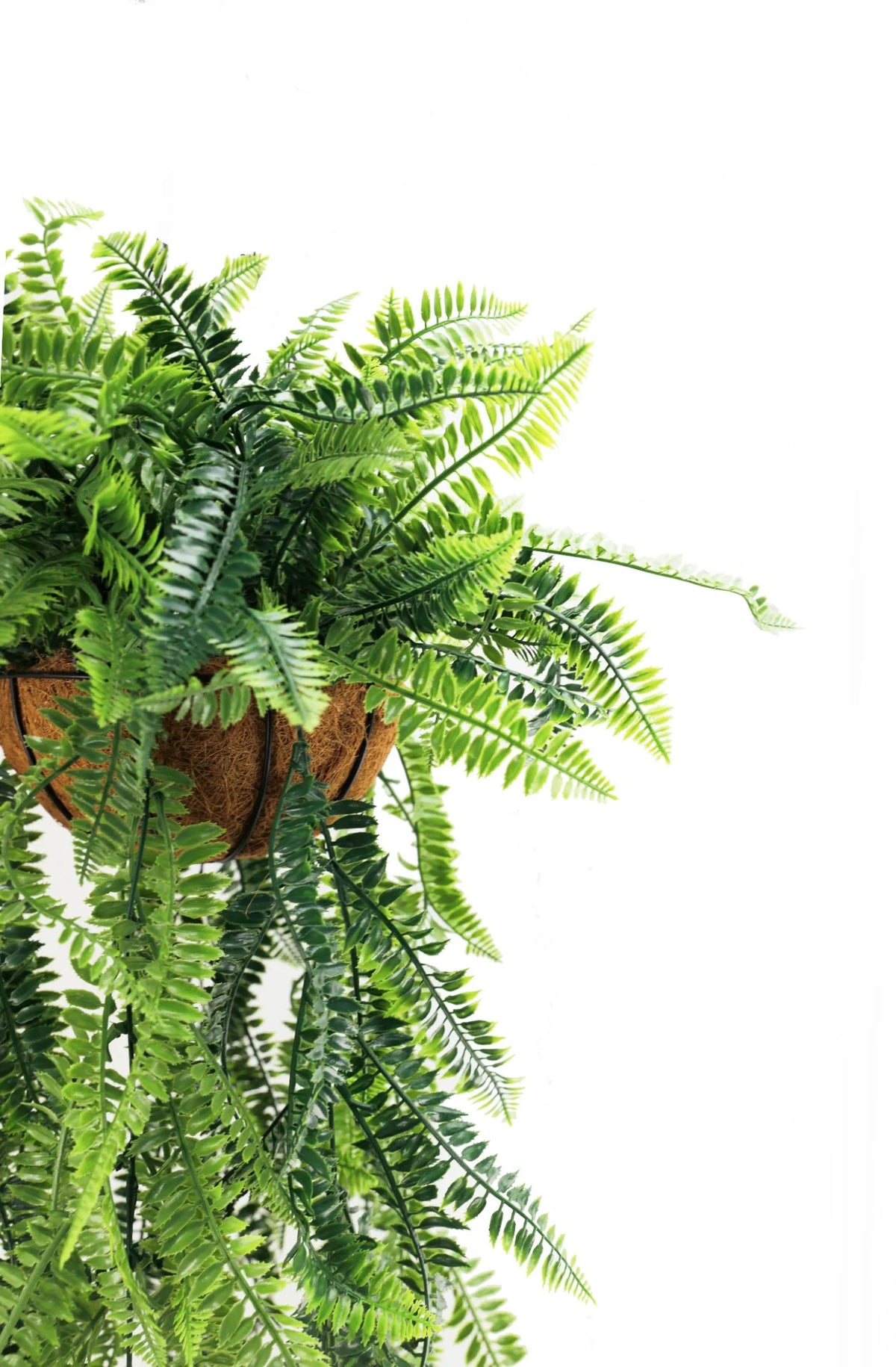 Fern Artificial Hanging Basket 13.8×49.2in – UV Resistant, Non Fire Resistant Artificial Hanging Plants & Bushes