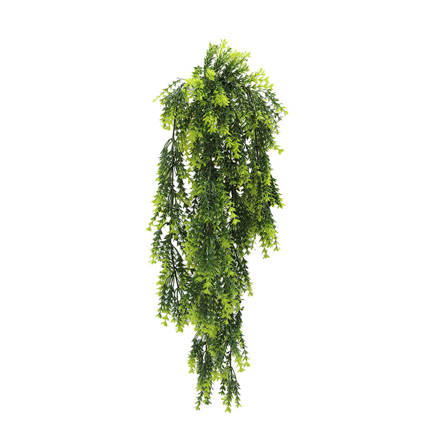 Vivid Green Dense Fern Artificial Hanging Plant 30in – UV Resistant by Designer Plants USA