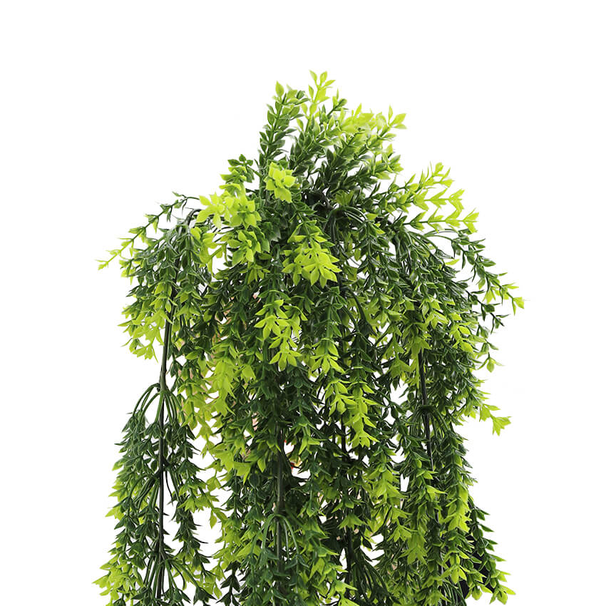 Vivid Green Dense Fern Artificial Hanging Plant 30in – UV Resistant, Non Fire Resistant Artificial Hanging Plants & Bushes