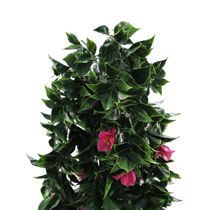 (5 piezas) Planta de buganvilla artificial colgante de color rosa vibrante, resistente a los rayos UV, 35"