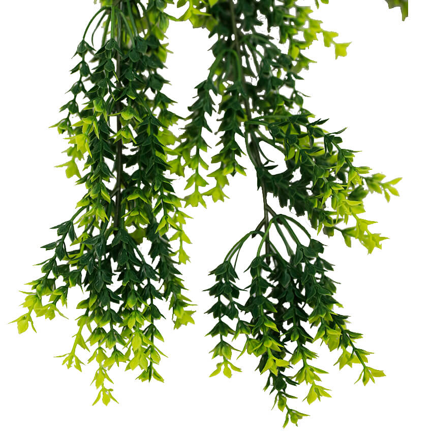 Vivid Green Dense Fern Artificial Hanging Plant 30in – UV Resistant — Non Fire Resistant, UV Resistant