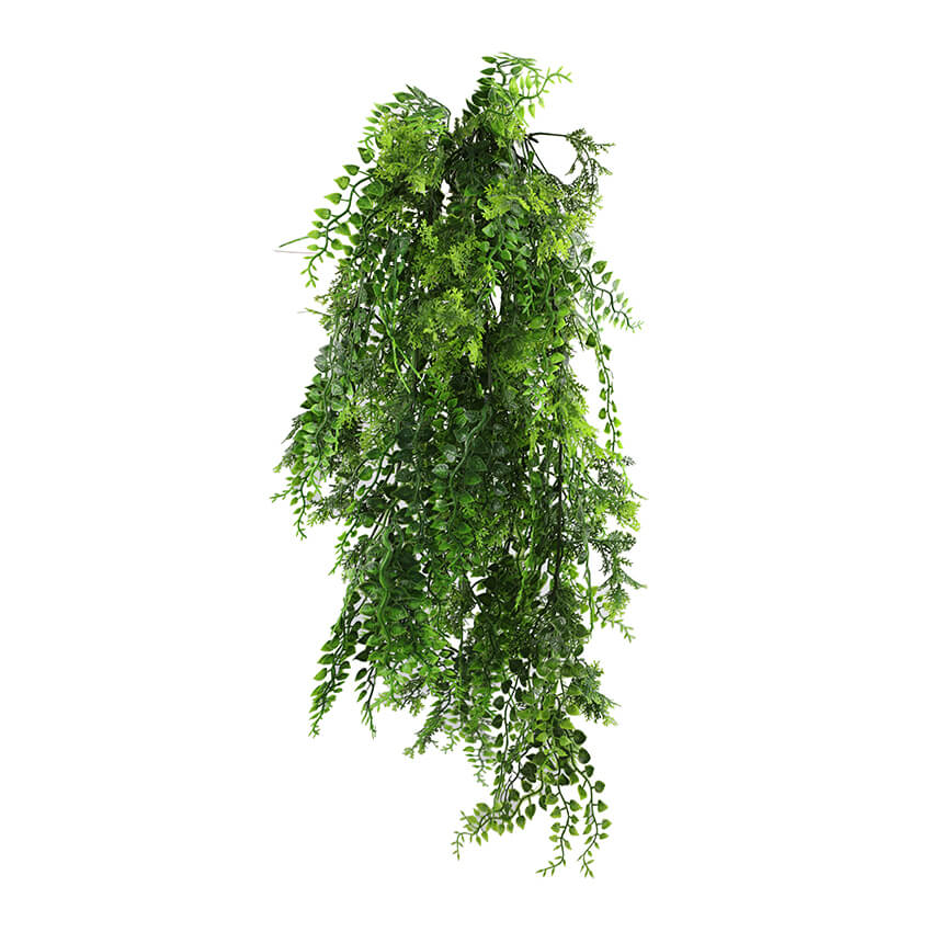 Dense Tropical Fern Artificial Hanging Plant 30in – UV Resistant by Designer Plants USA