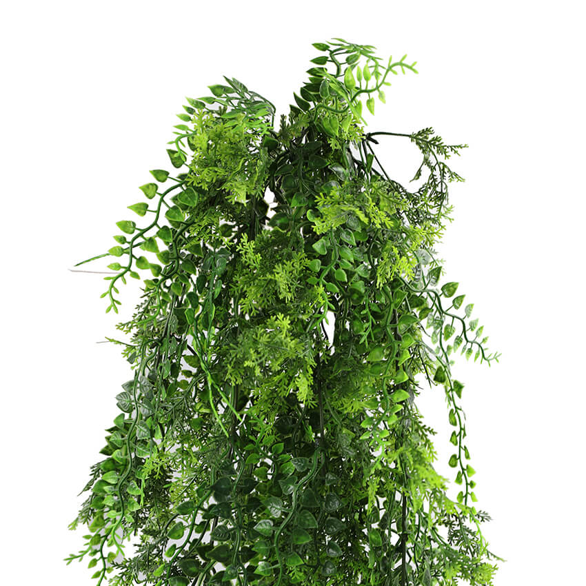 Dense Tropical Fern Artificial Hanging Plant 30in – UV Resistant, Non Fire Resistant Artificial Hanging Plants & Bushes