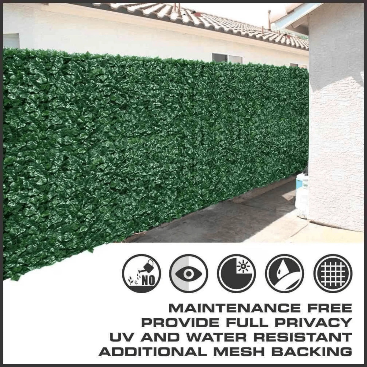 Ivy Privacy Fence Shade Cloth Backing 120×40in 33 SQ FT, Non Fire Resistant
