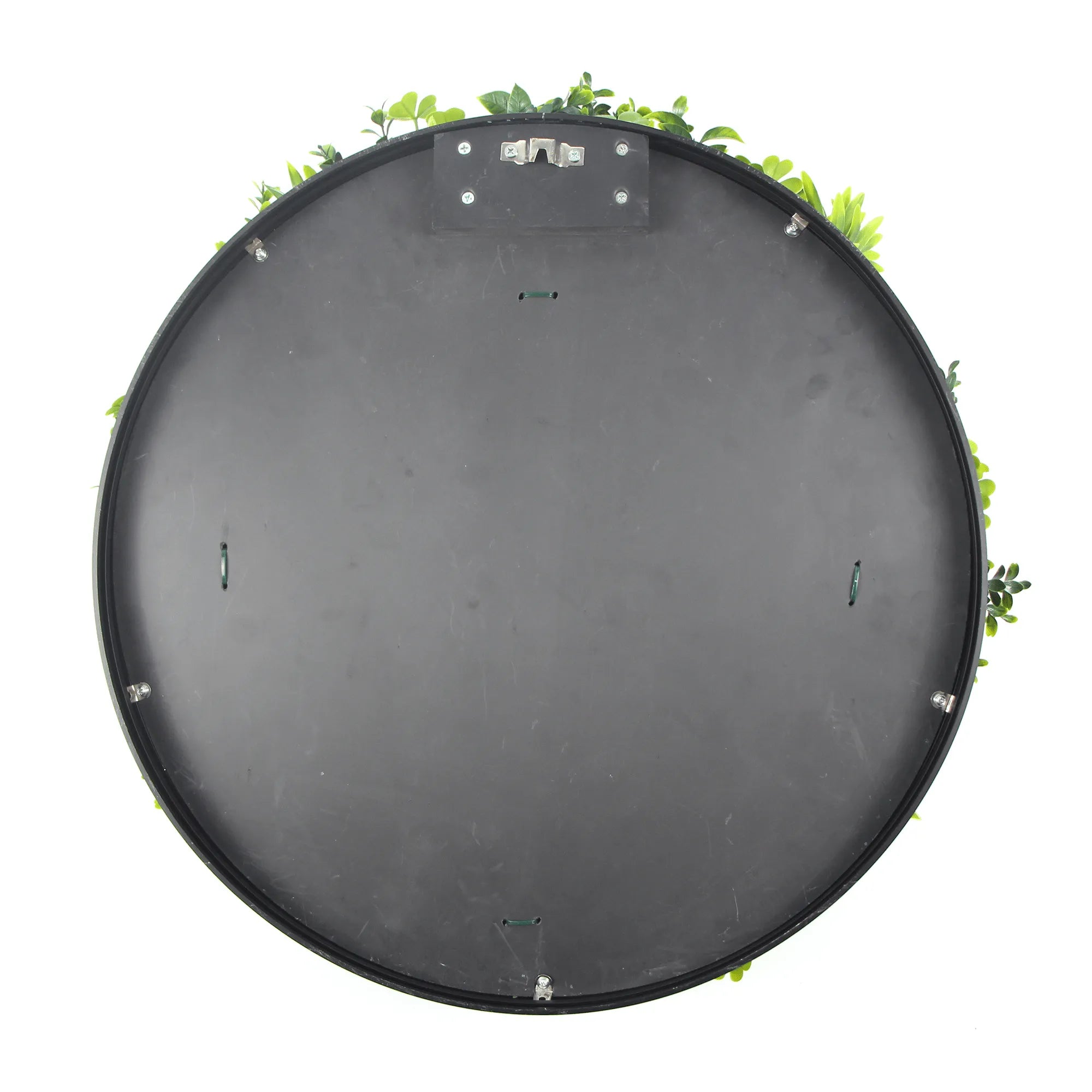 Artificial Green Wall Disc 30in – Black Frame – UV Resistant – Commercial Grade