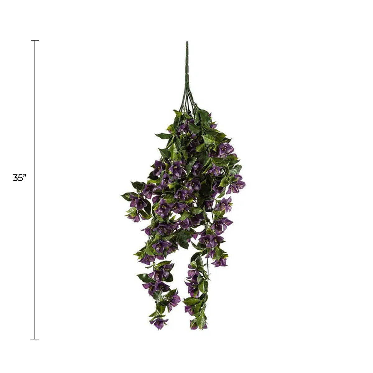 (5 piezas) Planta de buganvilla artificial colgante de color púrpura vibrante resistente a los rayos UV, 35"