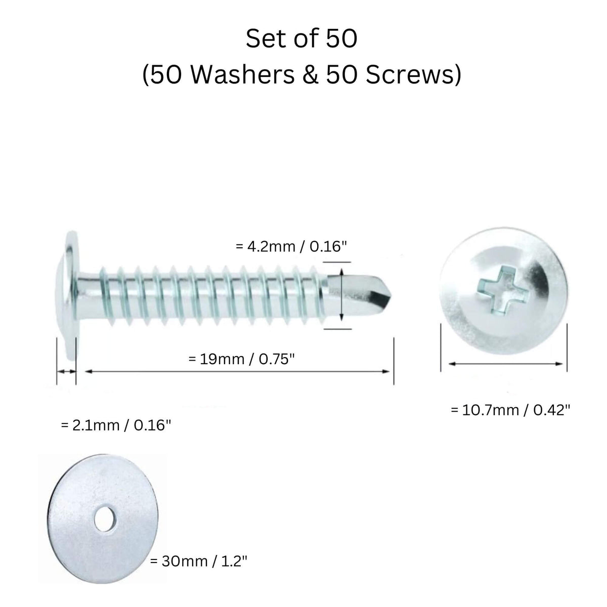 Self Drilling Screws and Washers – 50 Pieces by Designer Plants USA