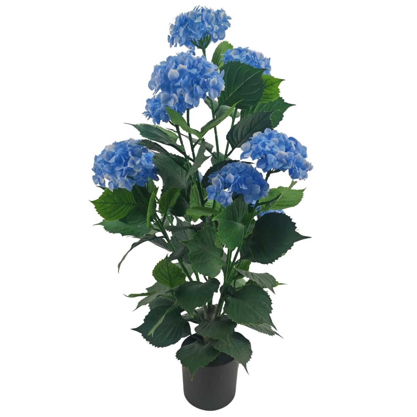 Natural Sky-Blue Hydrangea Artificial Tree 35.4in – UV Resistant - Designer Plants USA