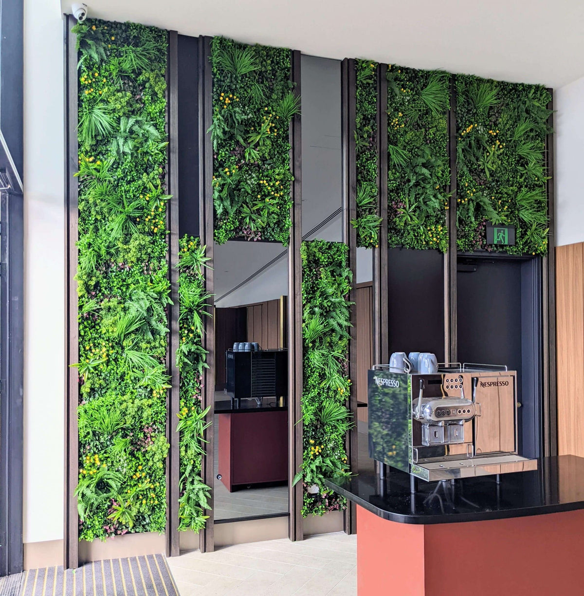 Country Fern Artificial Vertical Garden Green Wall Panel 40×40in 11 SQ FT – UV Resistant – Commercial Grade by Designer…
