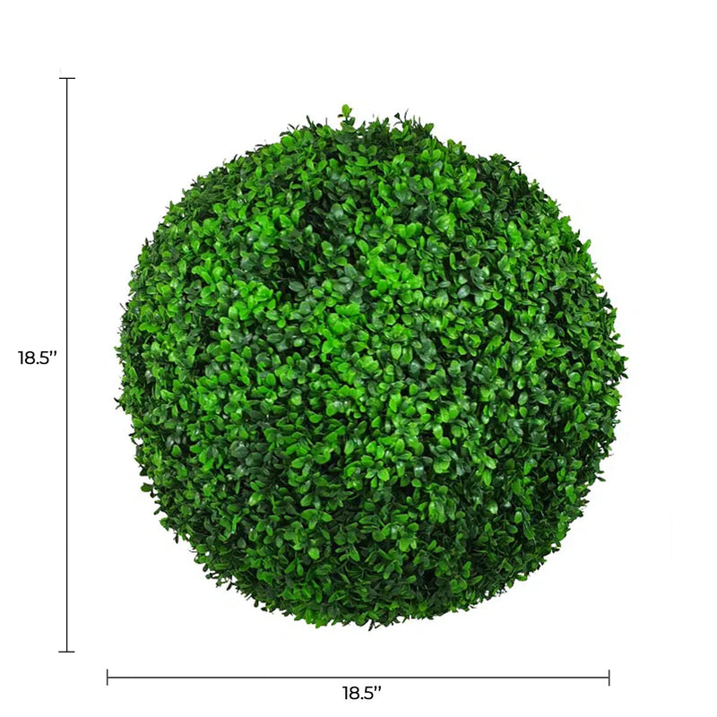 Artificial Bright Dense Boxwood Topiary Ball Set (2 Balls) 18.5 Inch UV Resistant