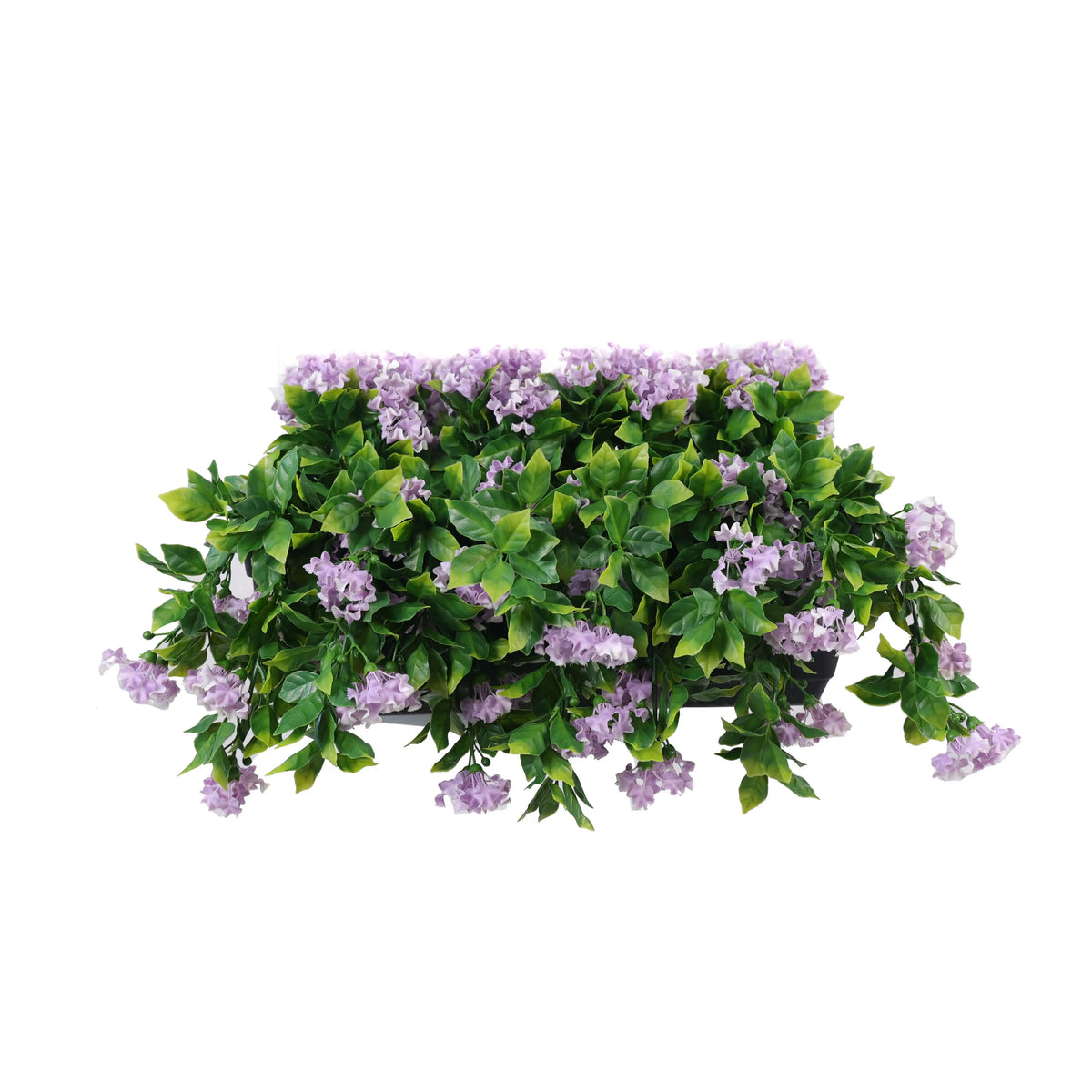 Artificial Window Box Planter – Draping Lilac Flowering (20×14in) – UV Resistant by Designer Plants USA