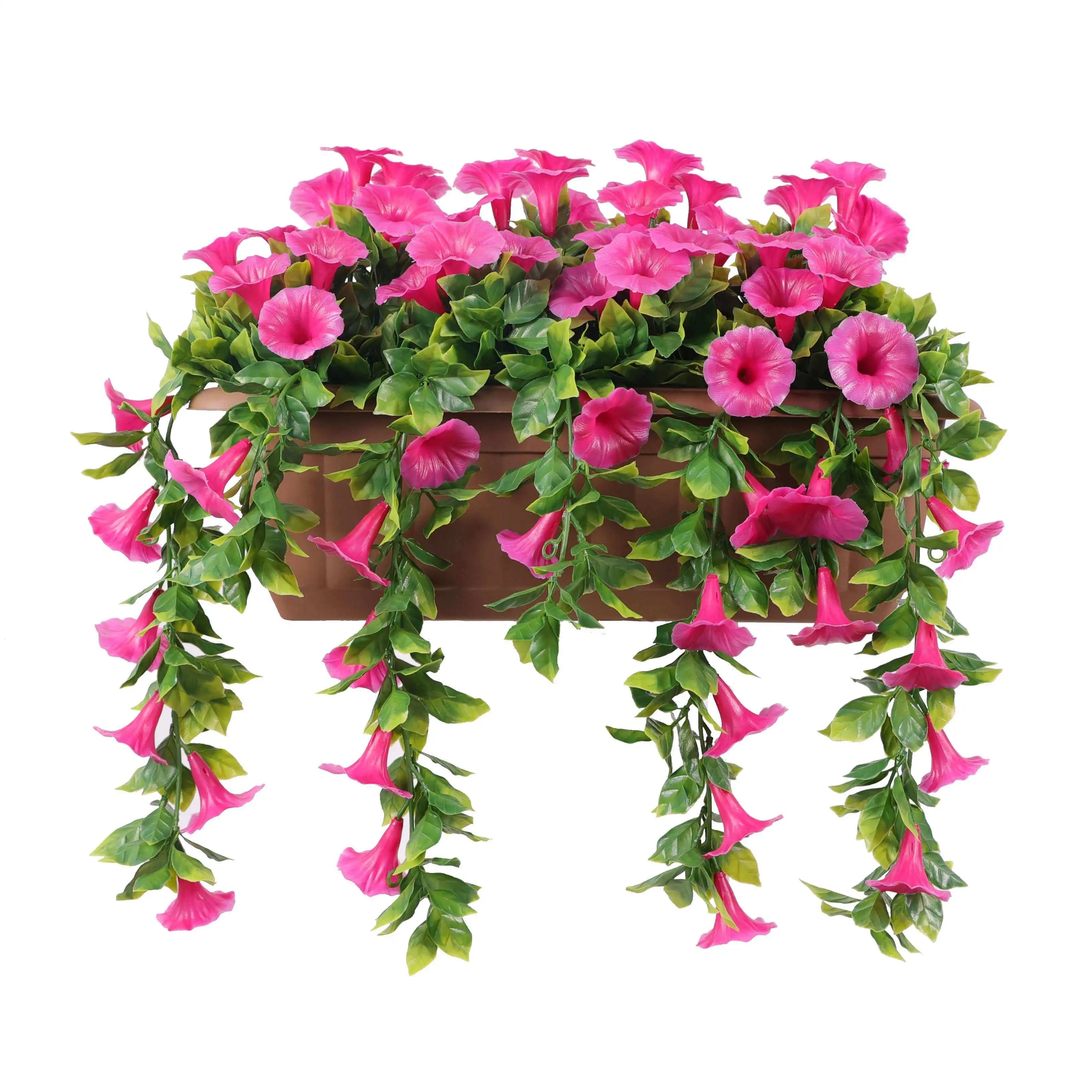 hanging plants for window boxes Designer Plants USA Artificial Draping Pink Petunia Window Box Planter 20" x 14"