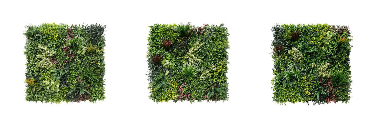 Living Walls: Evergreen Triptych Artificial Vertical Garden Green Wall Panel Set of 3 33 SQ FT – UV Resistant – Commercial…