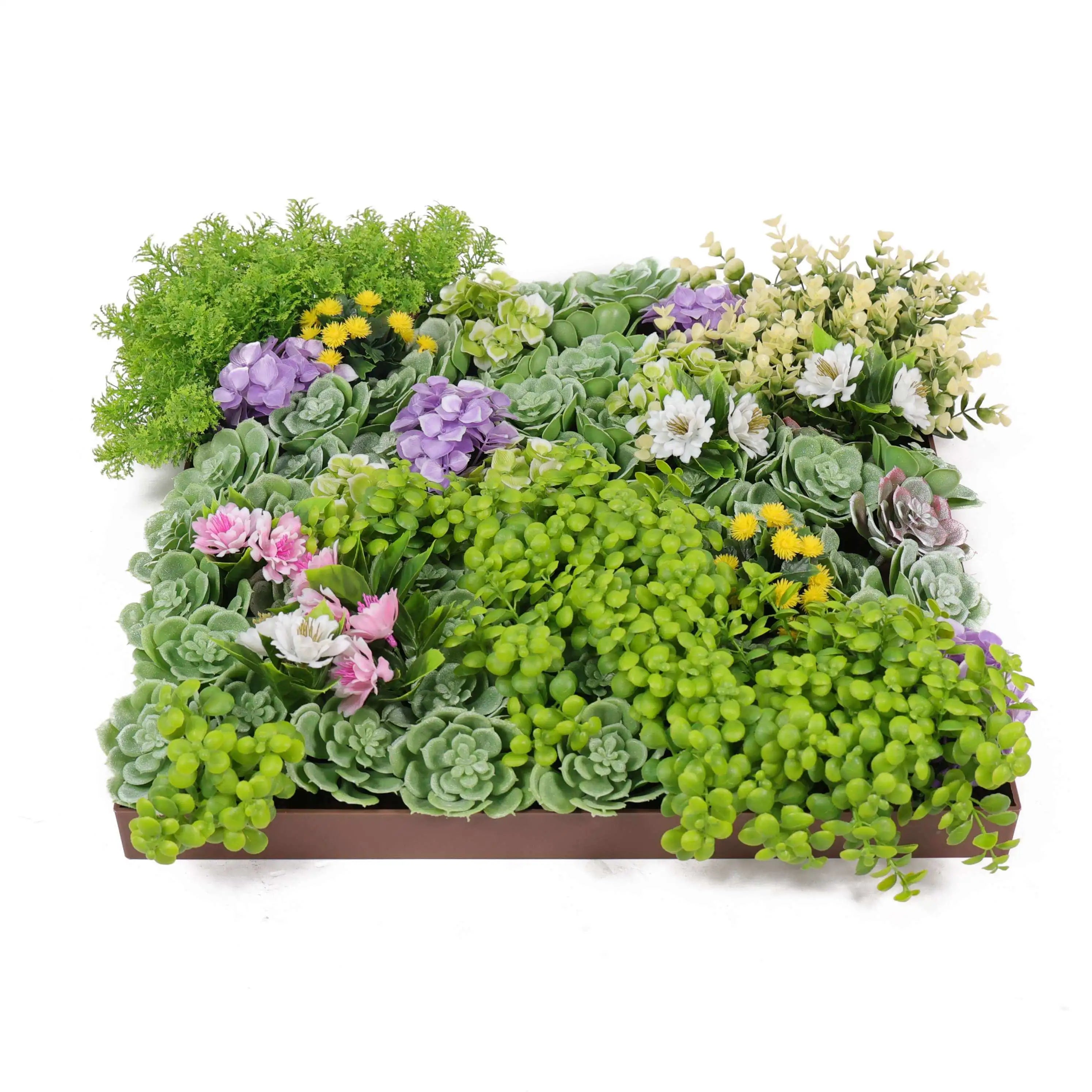 Artificial Moss and Succulent Hanging Wall Art Frame 20in – UV Resistant