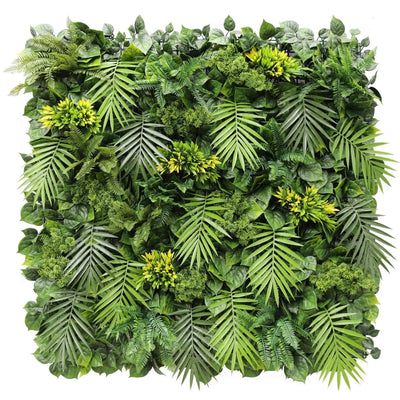 Jardín vertical artificial hawaiano con flores de lujo, 40 x 40 pulgadas, 11 pies cuadrados, grado comercial, resistente a los rayos UV