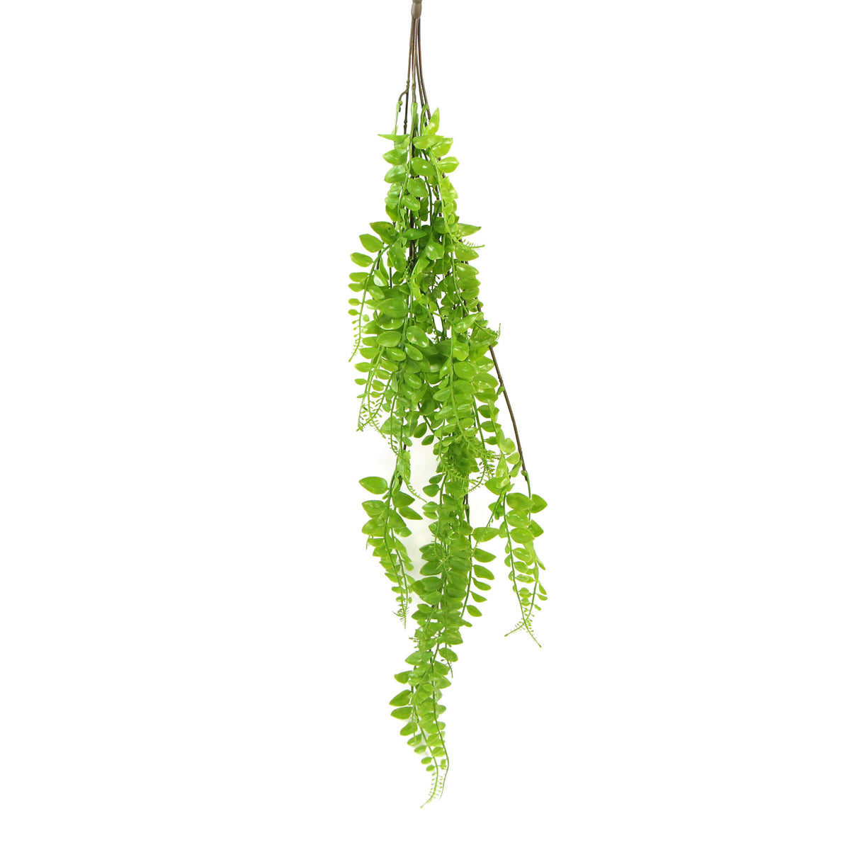 Light Green Button Fern Artificial Hanging Plant 31in – UV Resistant by Designer Plants USA
