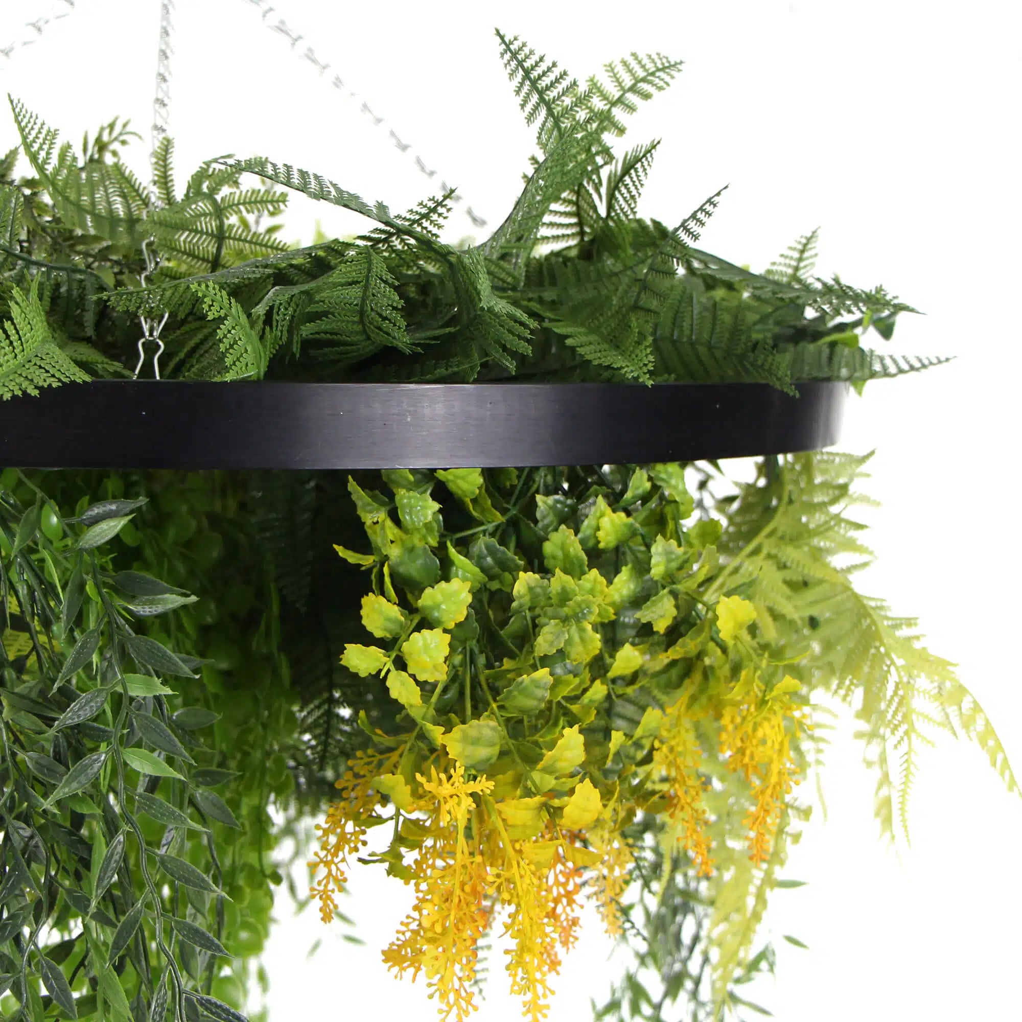 Draping Plant Artificial Roof Hanging Disc 24in – Black Frame – UV Resistant by Designer Plants USA — view 9 of 13