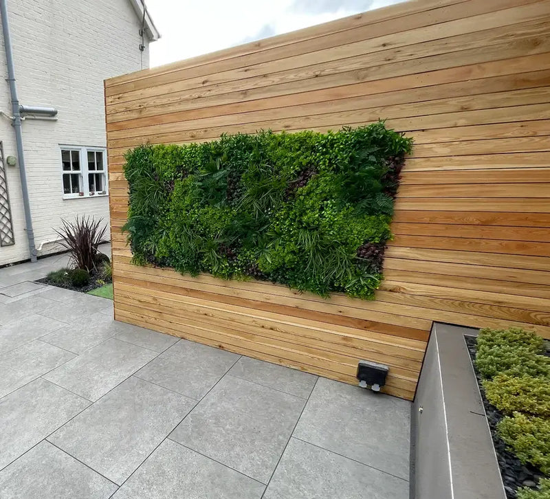 Lush Indoor Vertical Garden Plant Wall Panel with Timber Border Frame