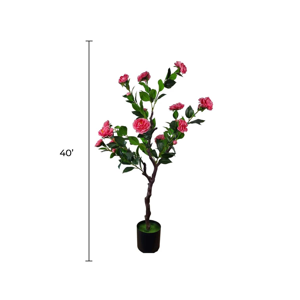 Flowering Natural Pink Artificial Camellia Tree 40" High (Clearance)