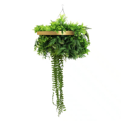 Artificial Green Wall Disc 16in – Gold Frame – UV Resistant