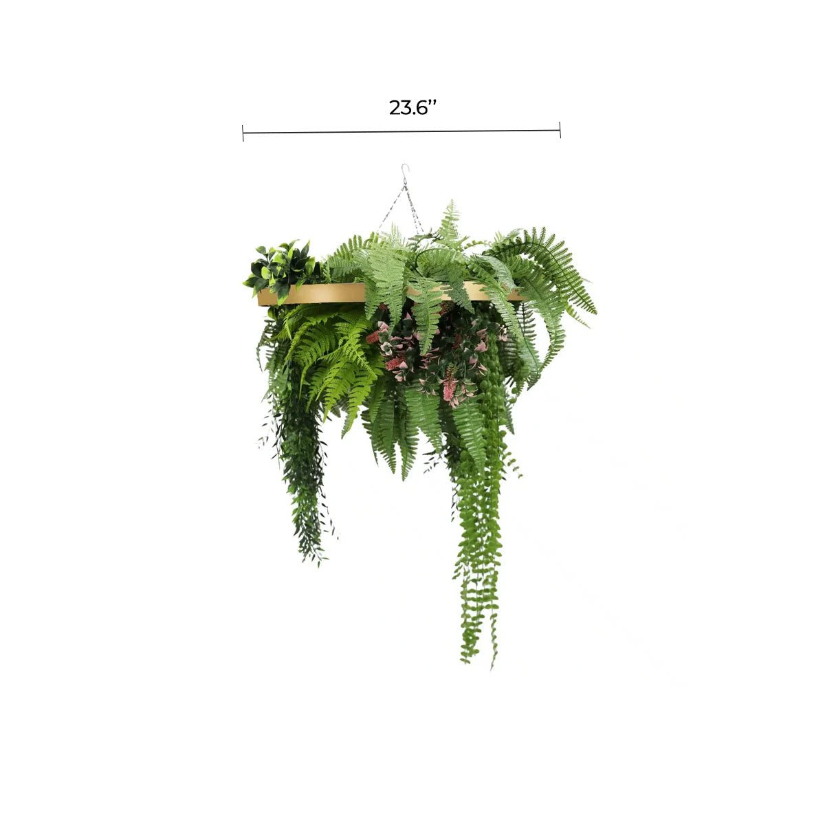 Artificial Roof Hanging Disc 23.6in – Gold Frame – UV Resistant