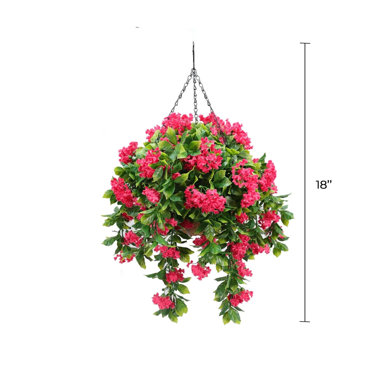 Hanging Artificial Lilac Flower Basket – 18" (46cm) UV Resistant