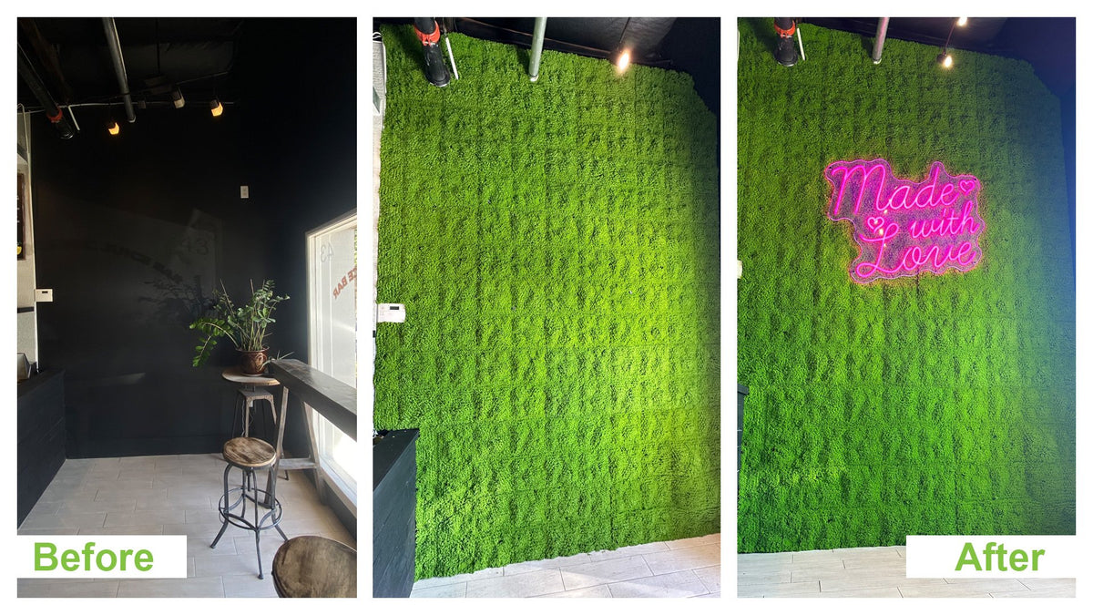 Evergreen Moss Artificial Green Wall Mat 40×20in 5.5 SQ FT – UV Resistant – Commercial Grade by Designer Plants USA