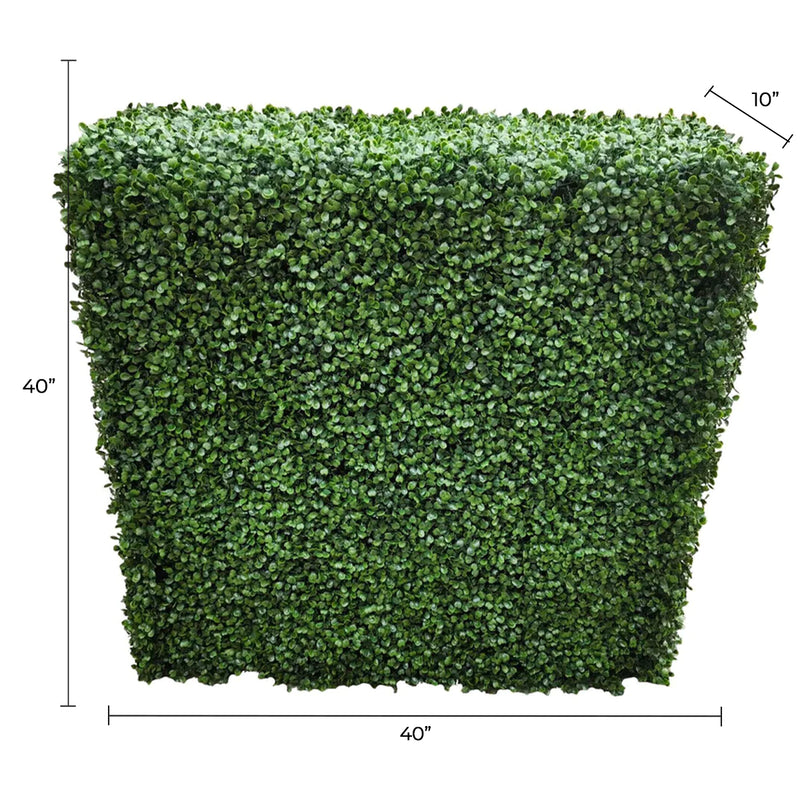 Premium Two Tone Green Artificial Boxwood Hedge 40"L x 40"H Commercial Grade UV Resistant