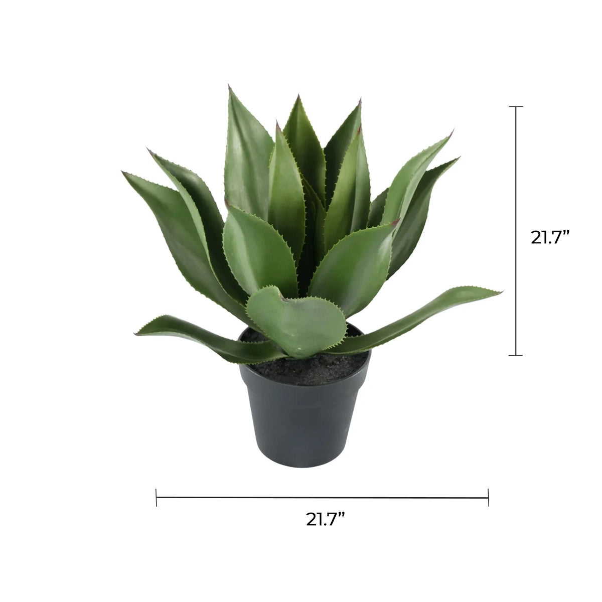 Premium Artificial Agave - Large Potted UV Resistant Agave 21.7in High x 17.7in Wide