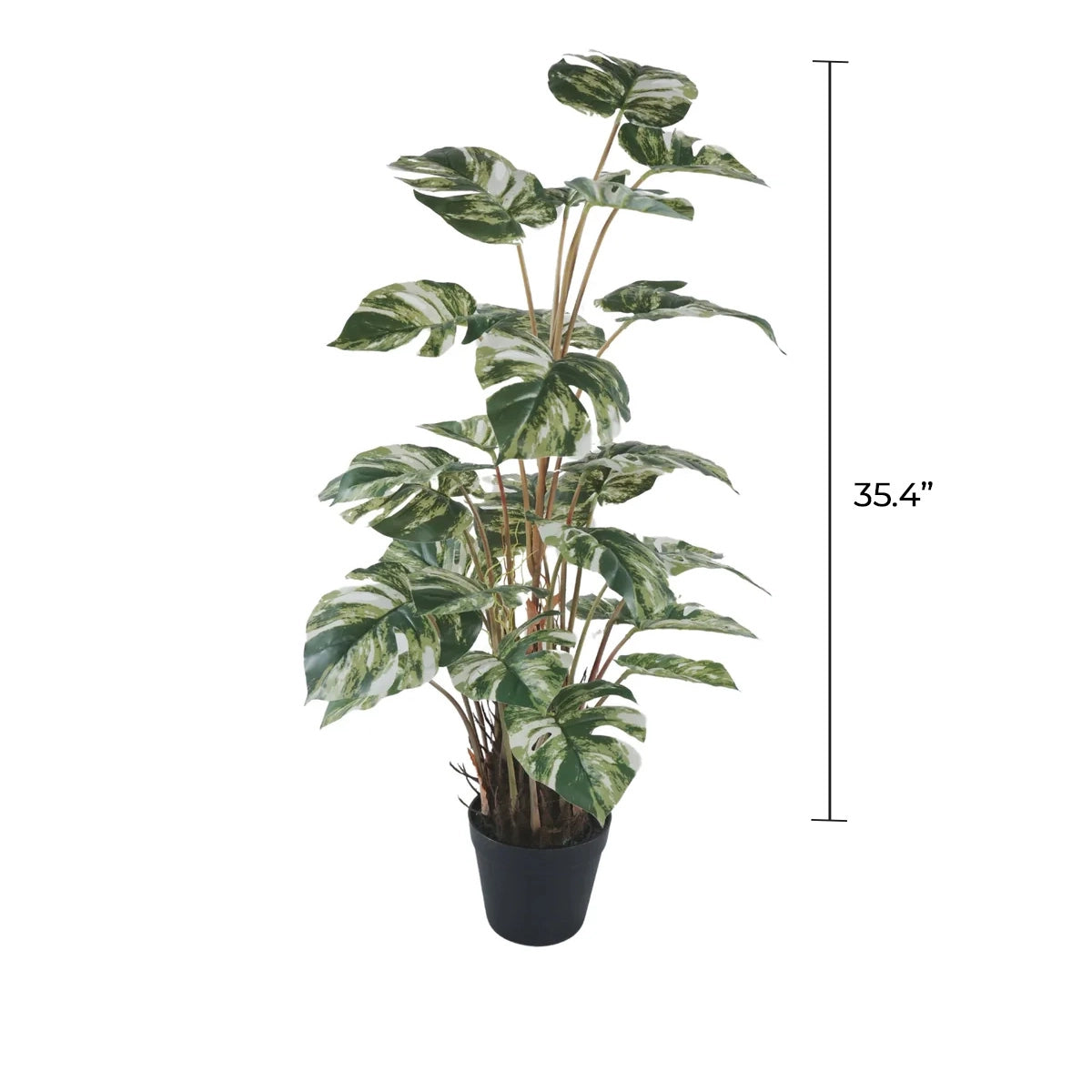 Premium Artificial Monstera Deliciosa / Variegated Monstera (Swiss Cheese) 35.4in