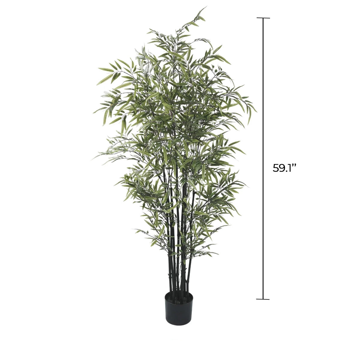 Premium Dense Artificial Black Bamboo 59.1in