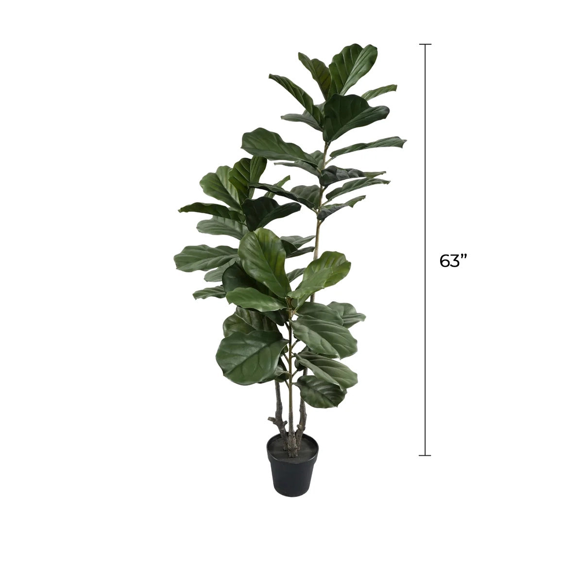 Premium Multi-stem Artificial Fiddle Leaf Tree 63.0in UV Resistant (Knock-down)