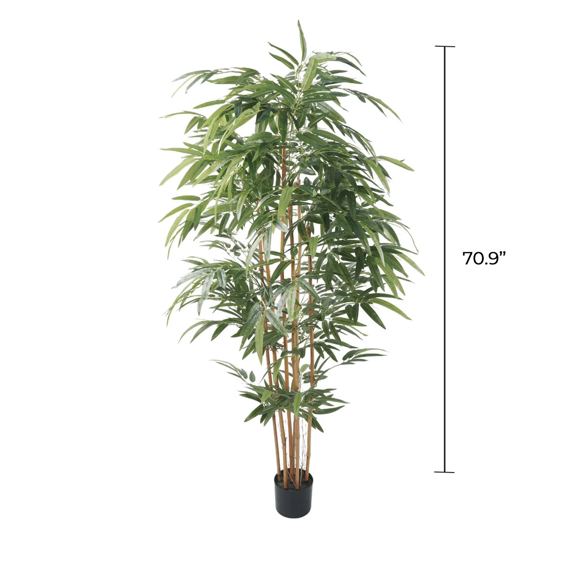 Premium Potted Artificial Bamboo with Natural Trunk 70.9in