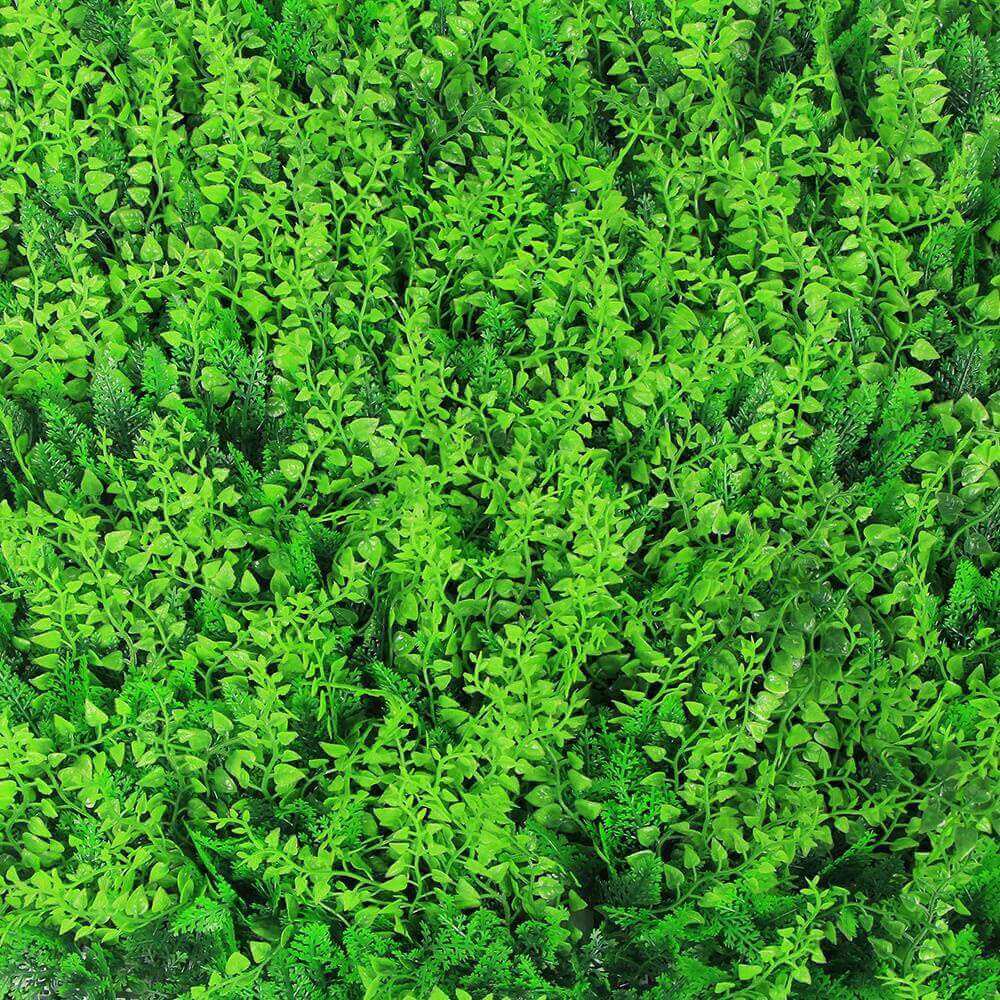 Panel de muestra de pared verde artificial de helecho exuberante (muestra pequeña) Grado comercial resistente a los rayos UV