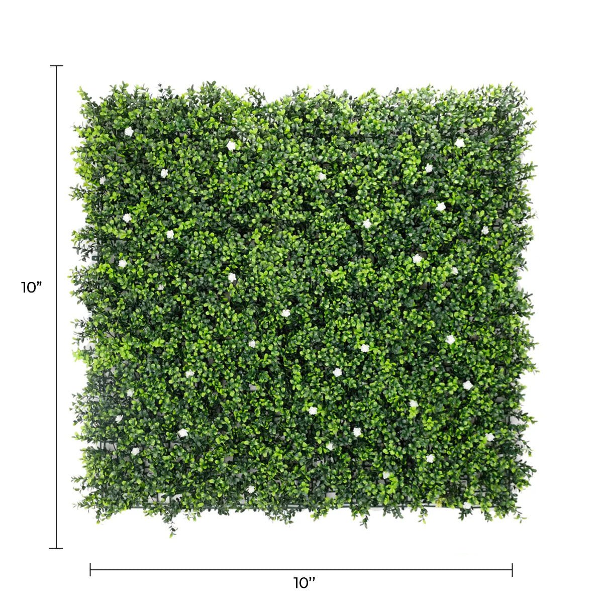 Pared de boj artificial con flores blancas 40" x 40" 11SQ FT resistente a los rayos UV