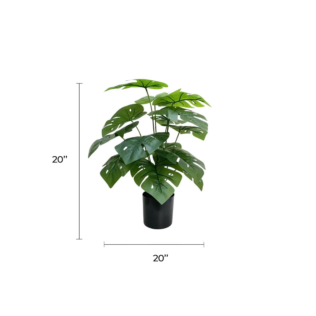 Set of 8 Artificial Potted Split Philodendron (Monstera) Plants 20"