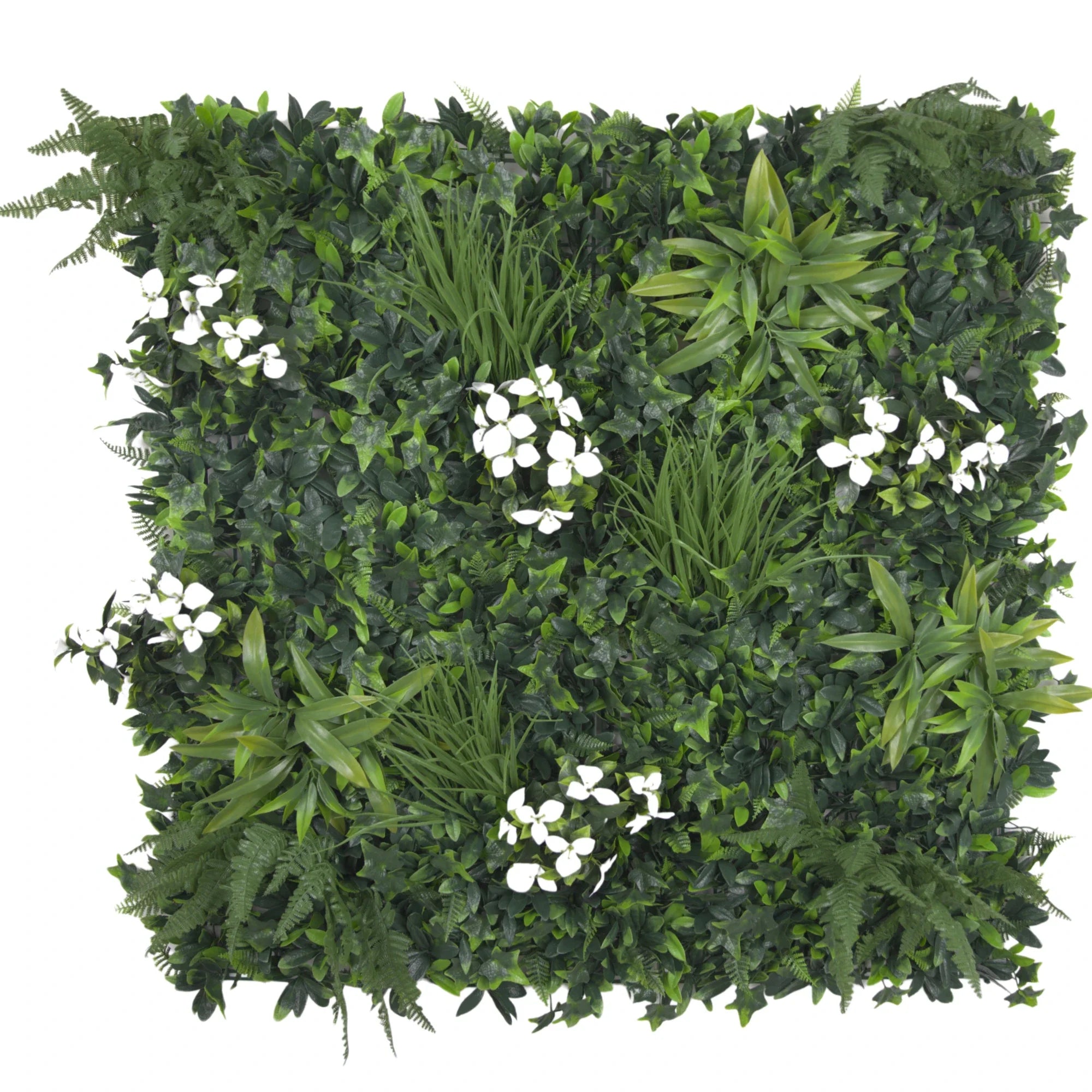 Luxury Snowy White Artificial Vertical Garden 40" x 40" 11SQ FT Commercial Grade UV Resistant