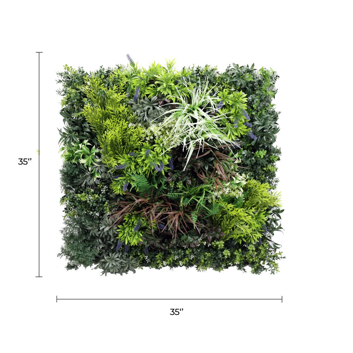 Tropical Forest Artificial Vertical Garden Green Wall Panel 35×35in – NFPA701 Fire Rated – UV Resistant – Commercial Grade…