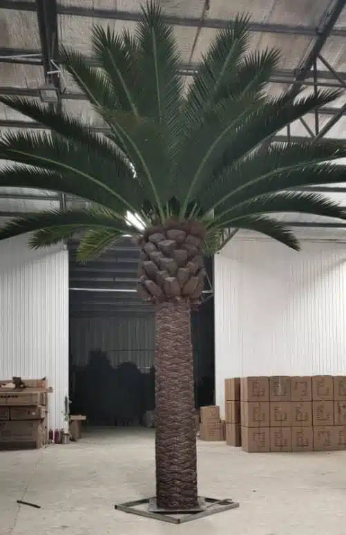 Tall Artificial Palm Tree Florida Palm or Middle Eastern Palm Tree With Metal Plate