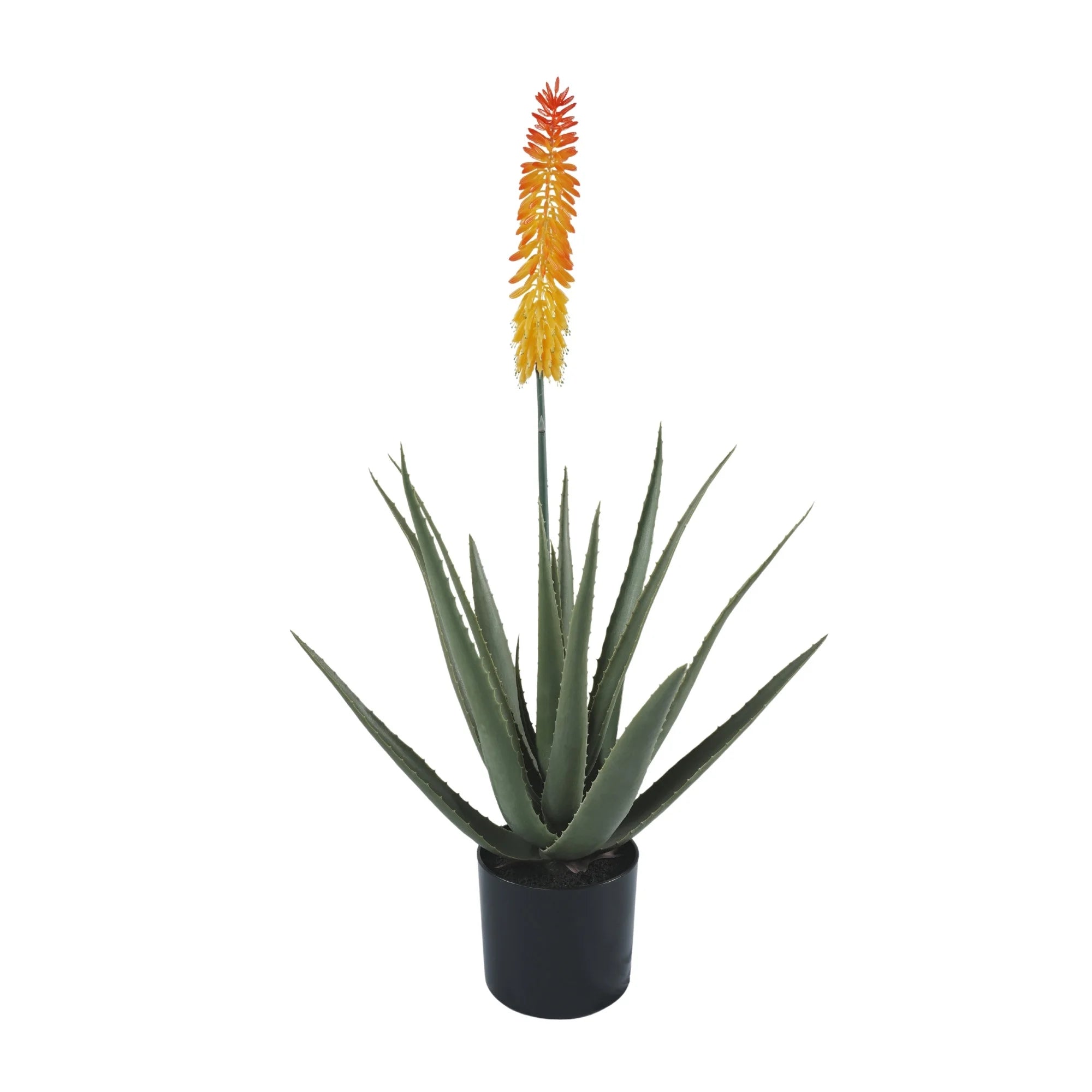 Premium Artificial Aloe Vera with Orange Flower 33.5in