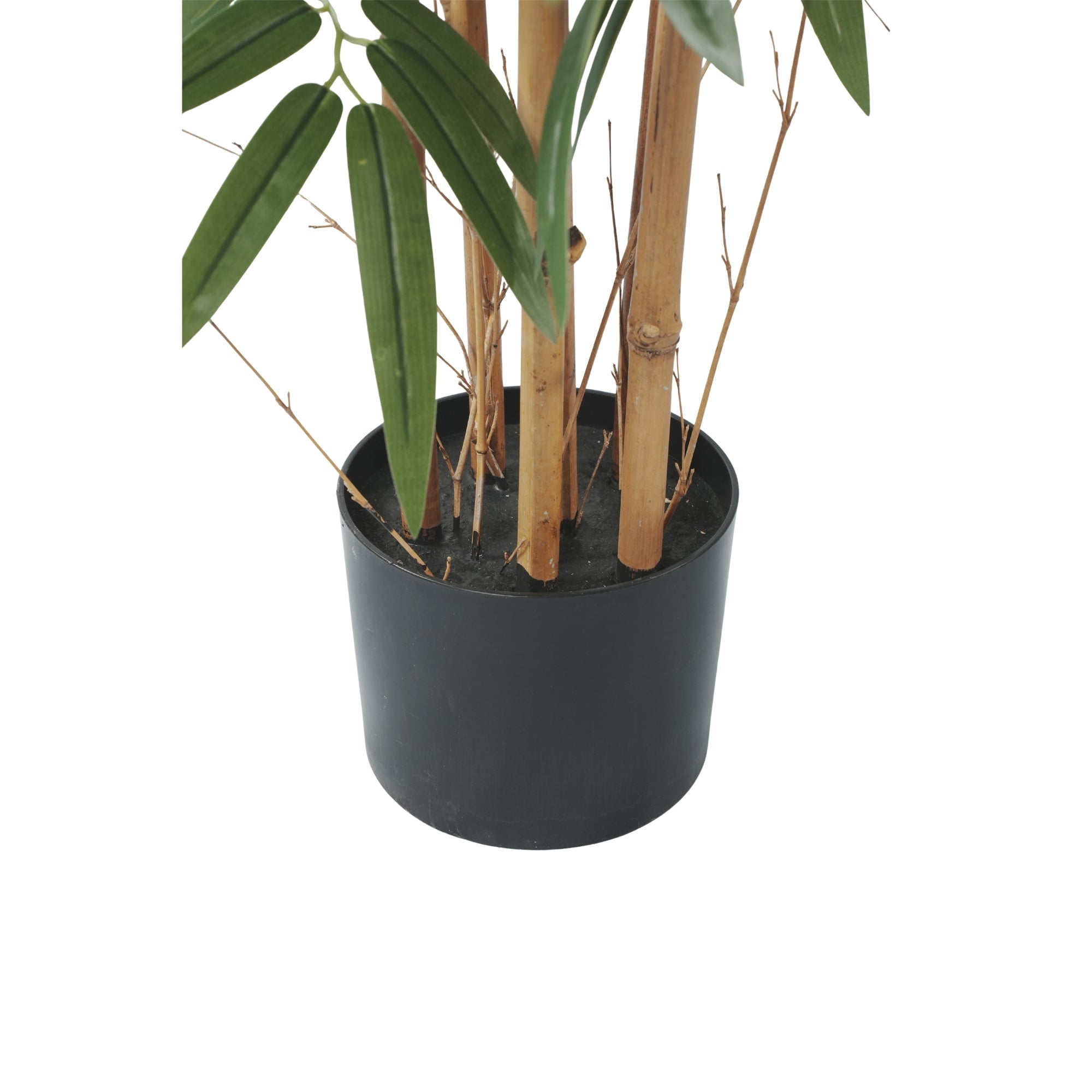 Premium Potted Artificial Bamboo with Natural Trunk 47.2in