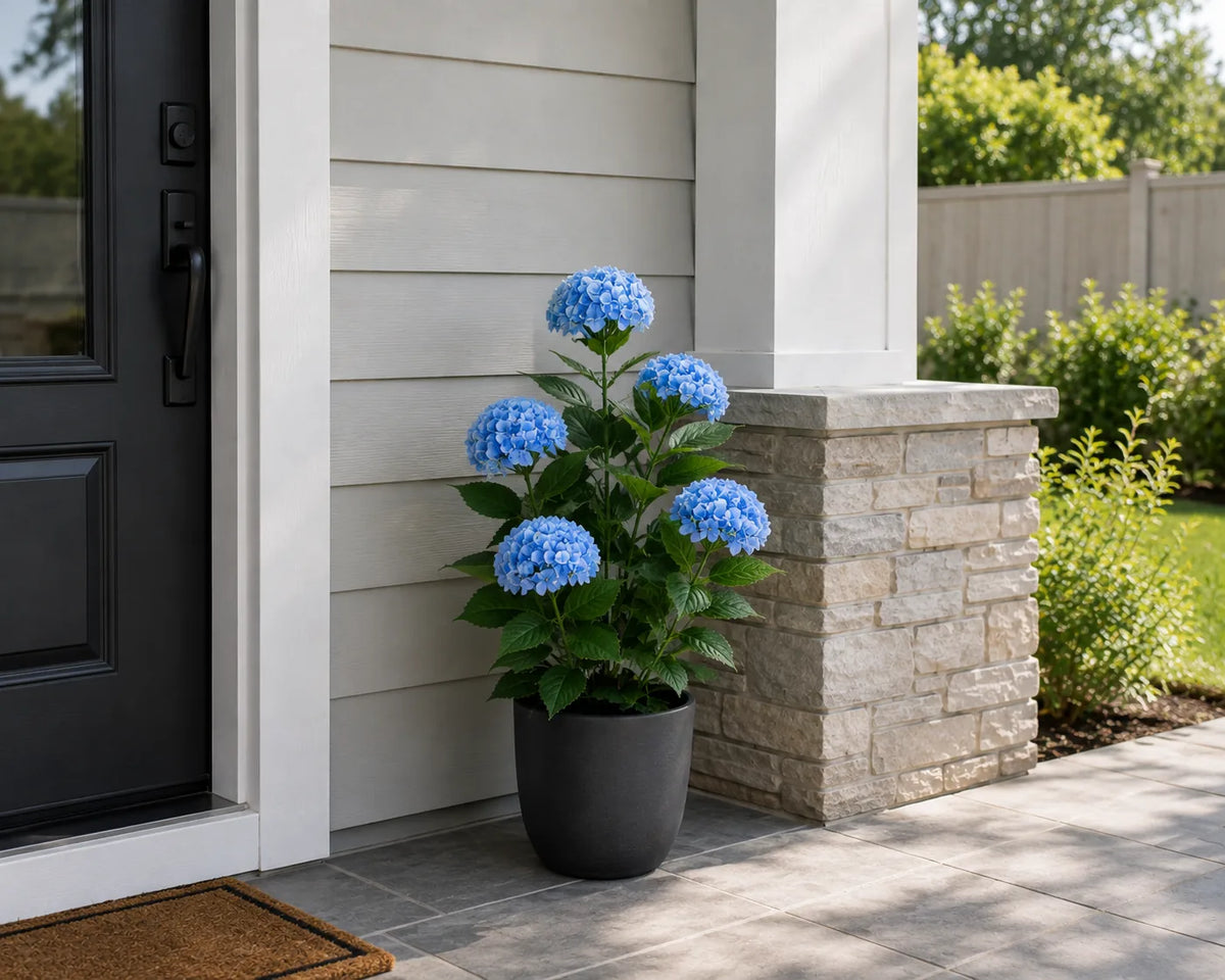 Natural Sky-Blue Hydrangea Artificial Tree 35.4in – UV Resistant