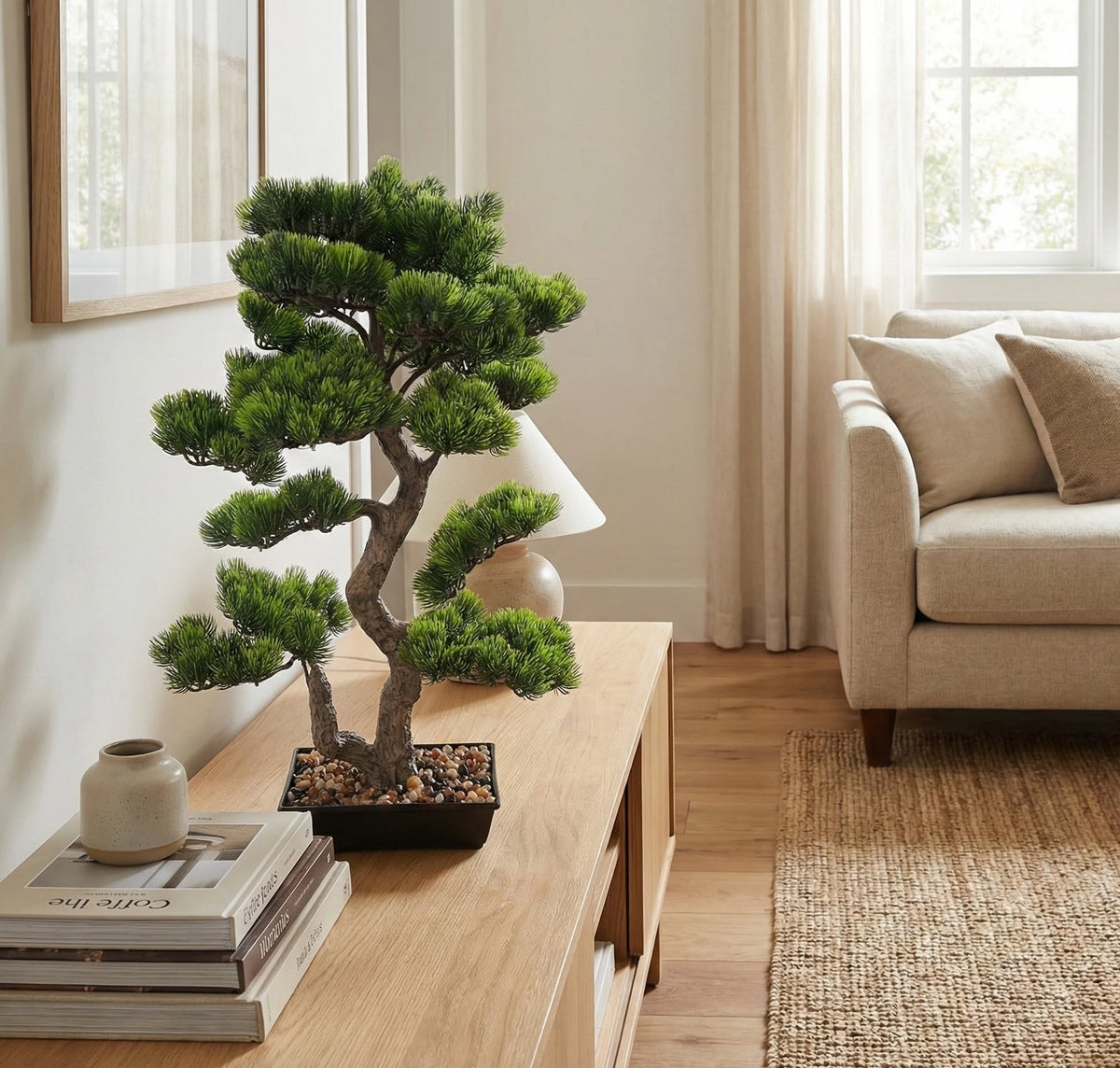 Premium Handcrafted Bonsai Artificial Tree 27.6×17.7in, Non Fire Resistant Artificial Tree
